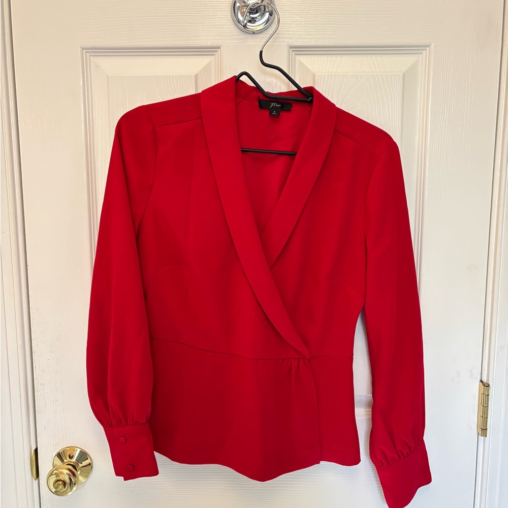 J. Crew Red Blouse